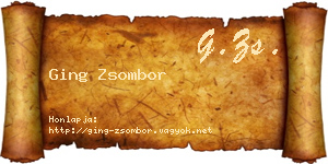 Ging Zsombor névjegykártya