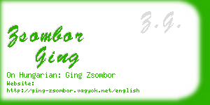 zsombor ging business card